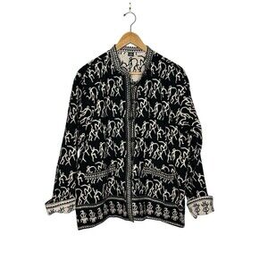 VTG Sam Hilu Art to Wear Jacket Reversible Tribal Button Up Women’s Size L/XL